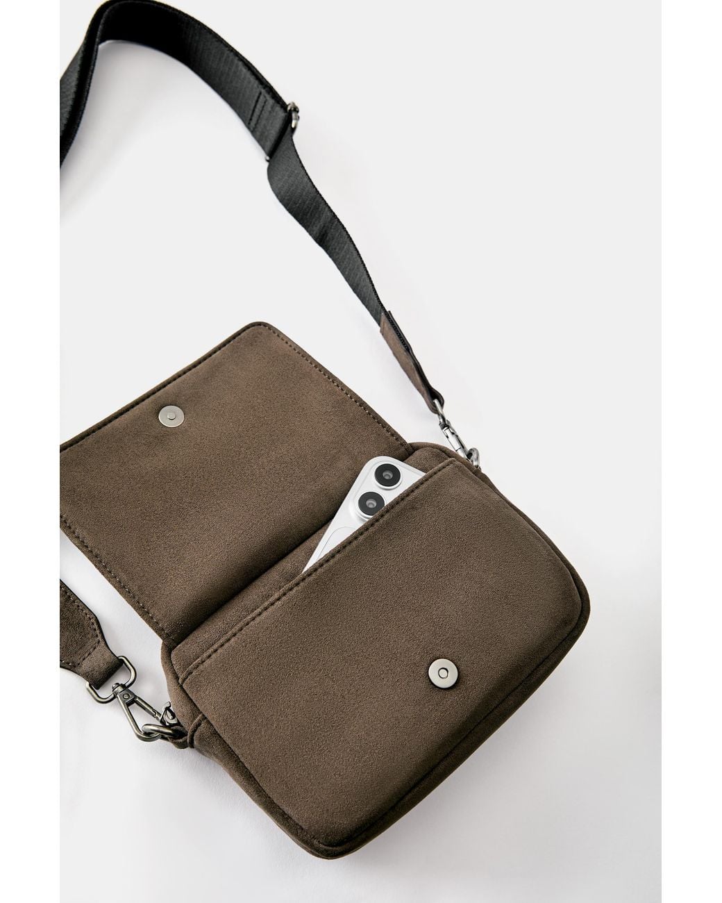 Pull&Bear Gray Crossbody Bag for men