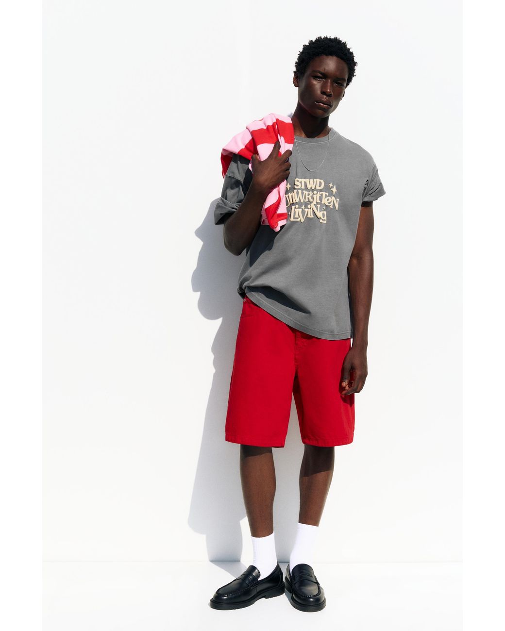 Pull&Bear Red Stwd Unwritten Living T-Shirt for men