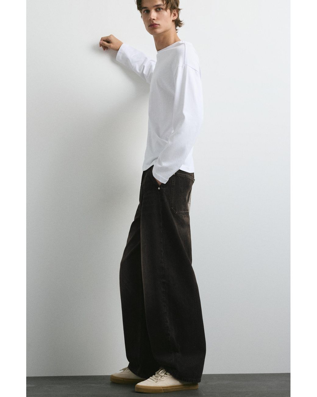 Pull&Bear 100% Katoenen Barrel Jeans in het White voor heren