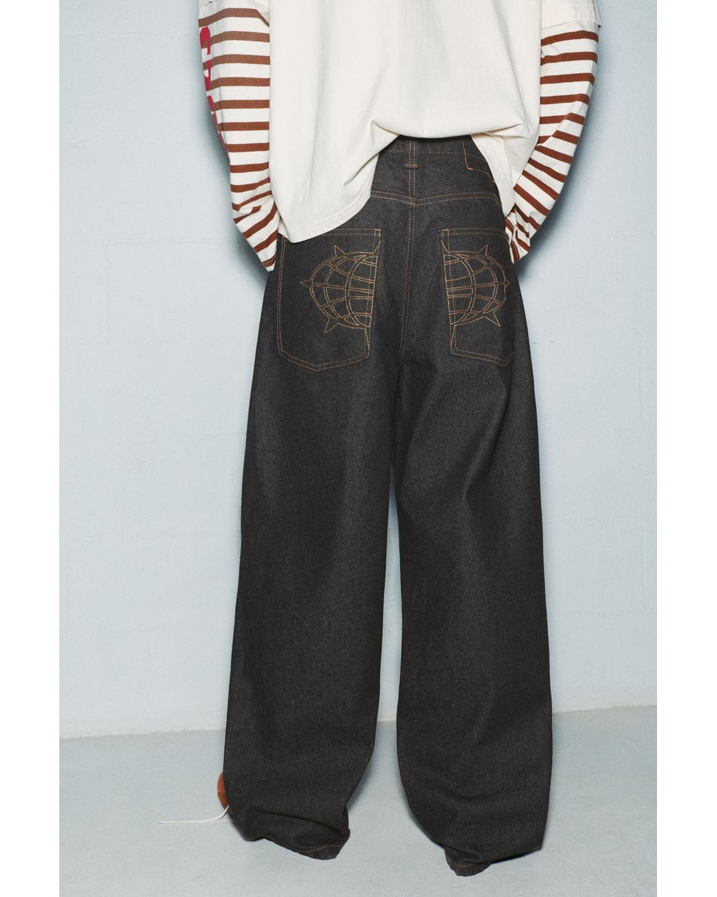 Pull&Bear Blue Baggy Relaxed Jeans for men