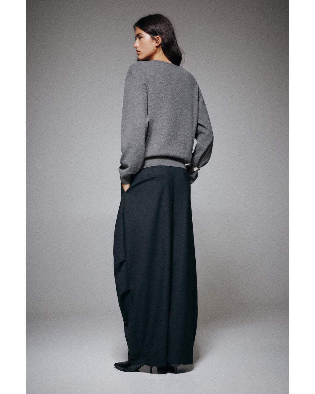 Pull&Bear Basis Trui Met V-Hals in het Gray