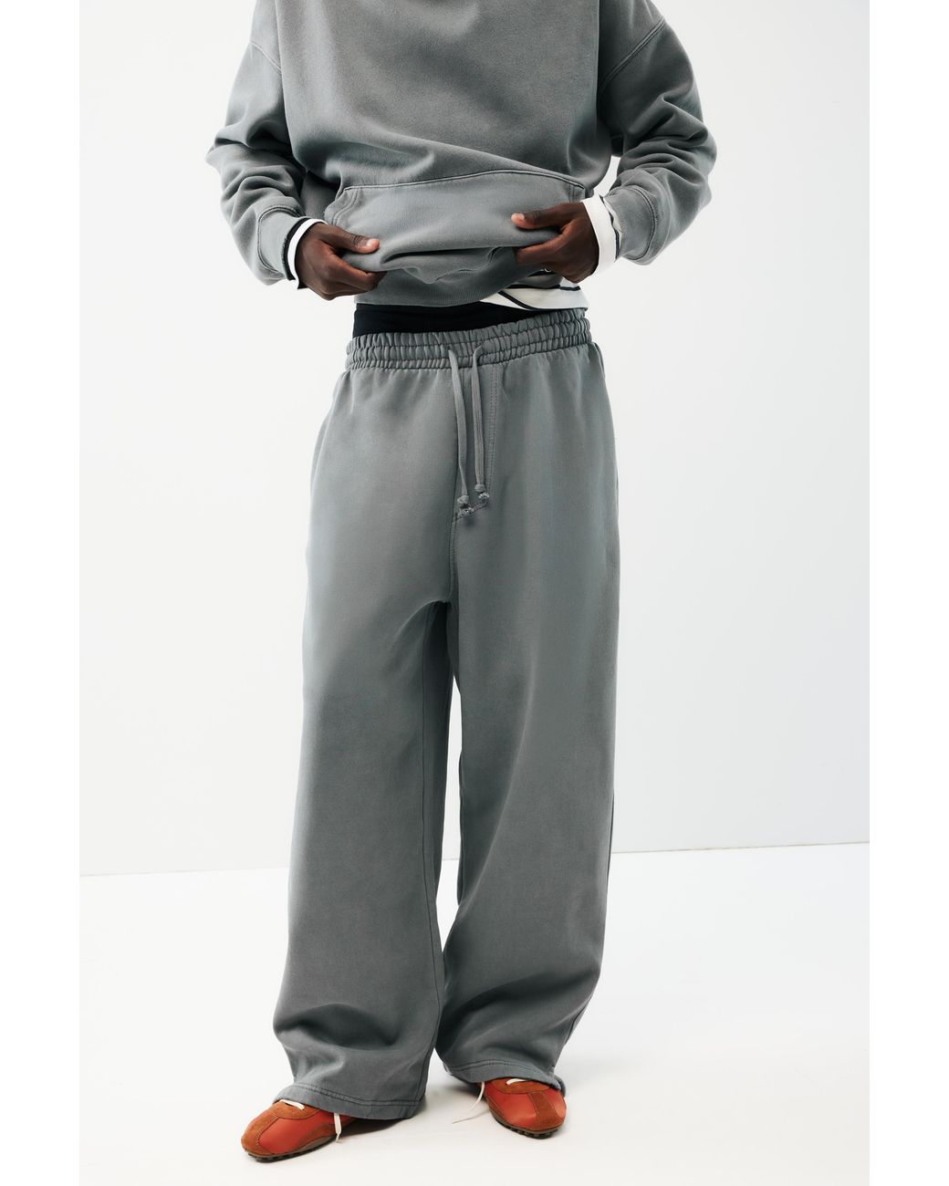 Pull&Bear Gray Stwd Jogger Trousers for men