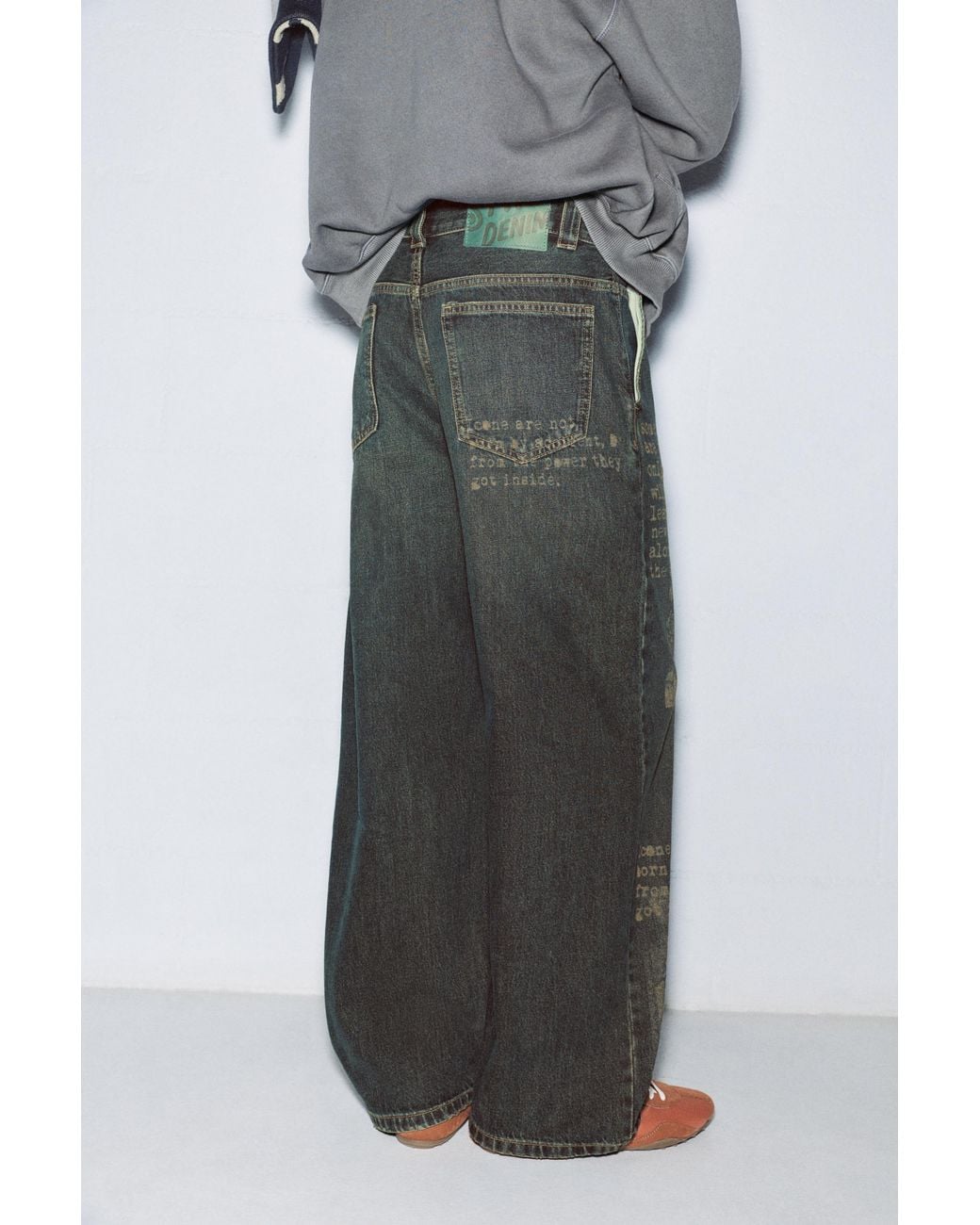 Pull&Bear Grafische Baggy Jeans in het Blue voor heren