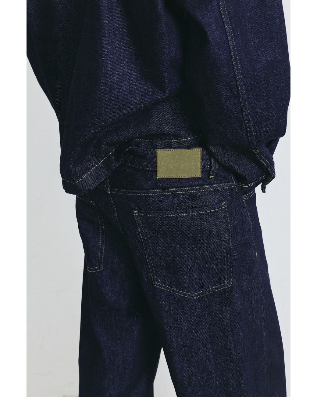 Pull&Bear Blue Checked Turn-Up Hem Jeans for men