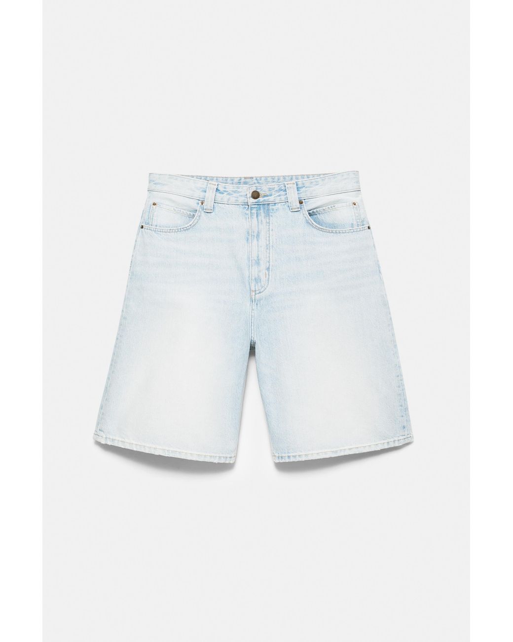 Pull&Bear Blue Skater Denim Bermuda Shorts for men