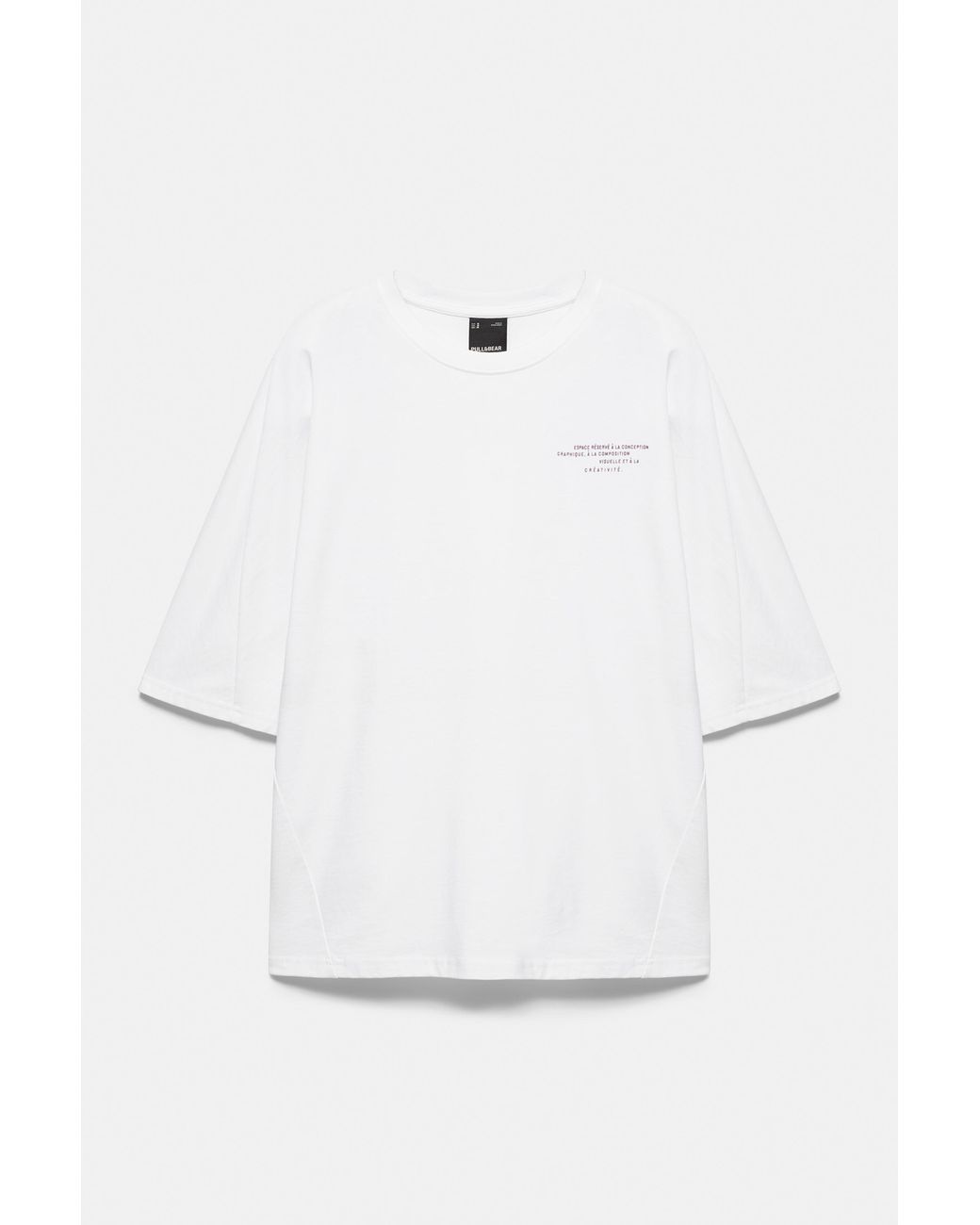 Pull&Bear White Boxy-Fit T-Shirt With Slogan for men
