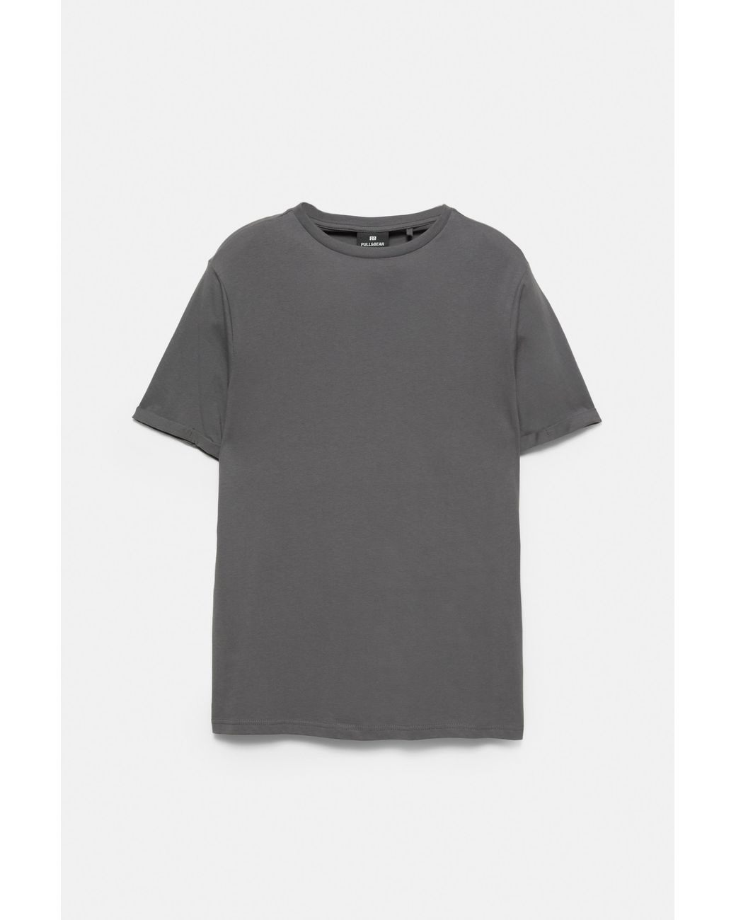 Pull&Bear Gray Muscle Fit T-Shirt for men