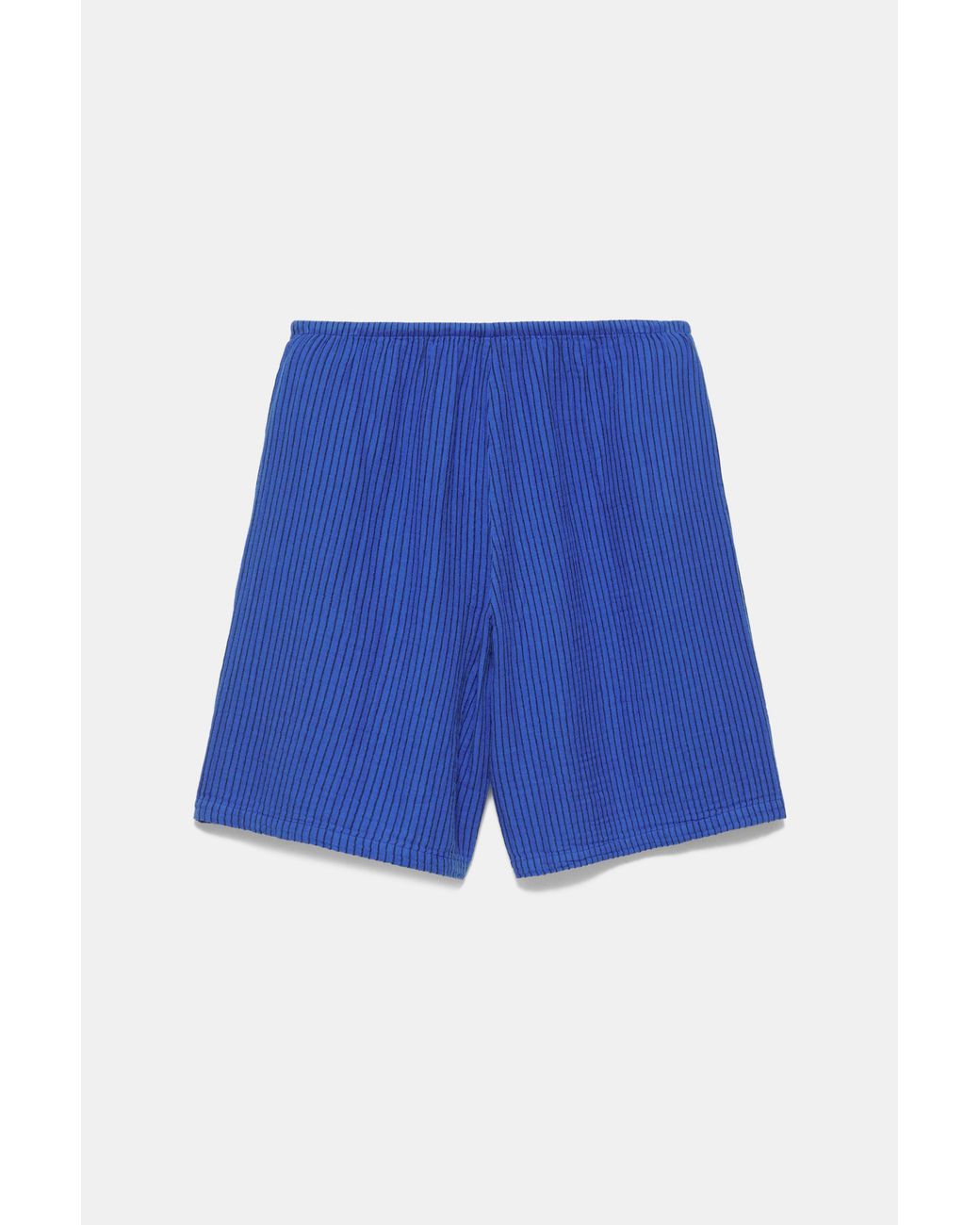Pull&Bear Blauwe Rustieke Bermuda Met Strepen in het Blue