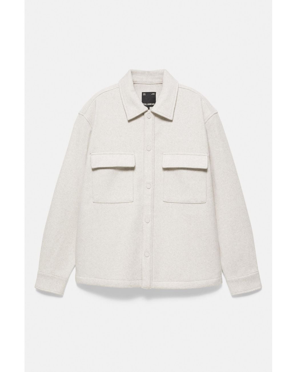 Pull&Bear Blue Long Sleeve Overshirt for men