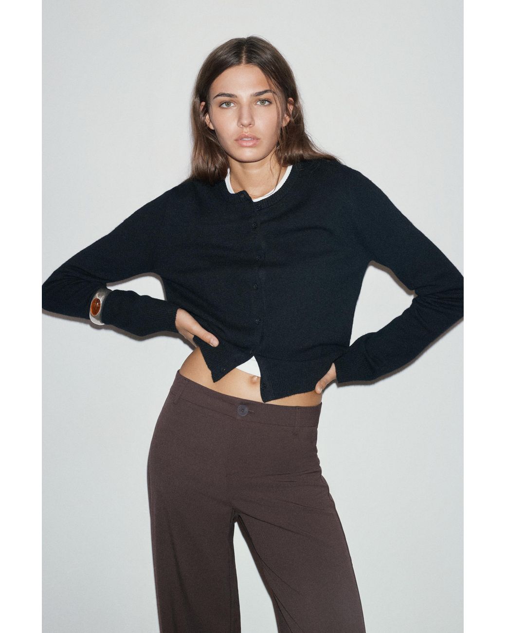 Pull&Bear Brown Full Length Smart Trousers