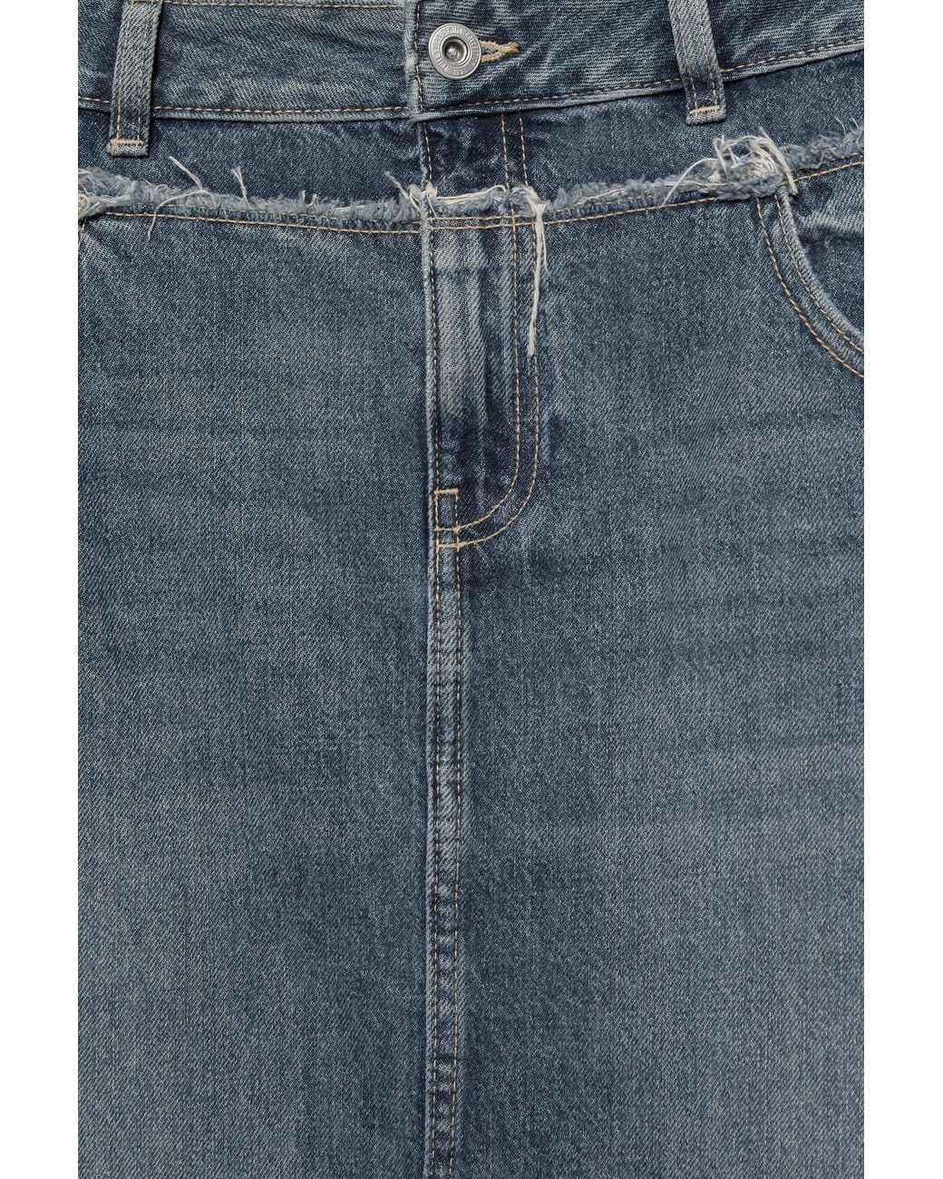 Gonna Lunga Denim Strappata di Pull&Bear in Black