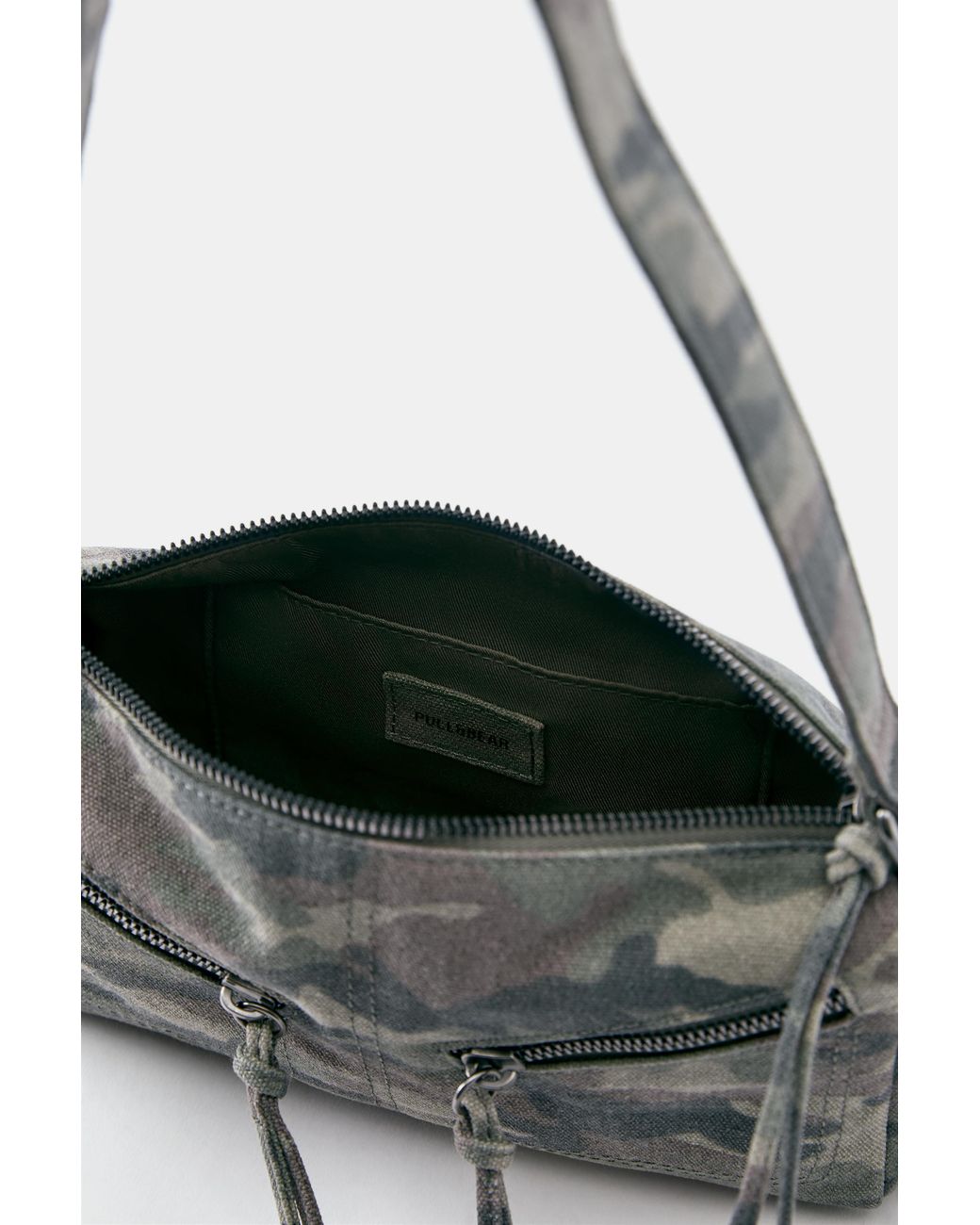Pull&Bear White Printed Multipocket Shoulder Bag