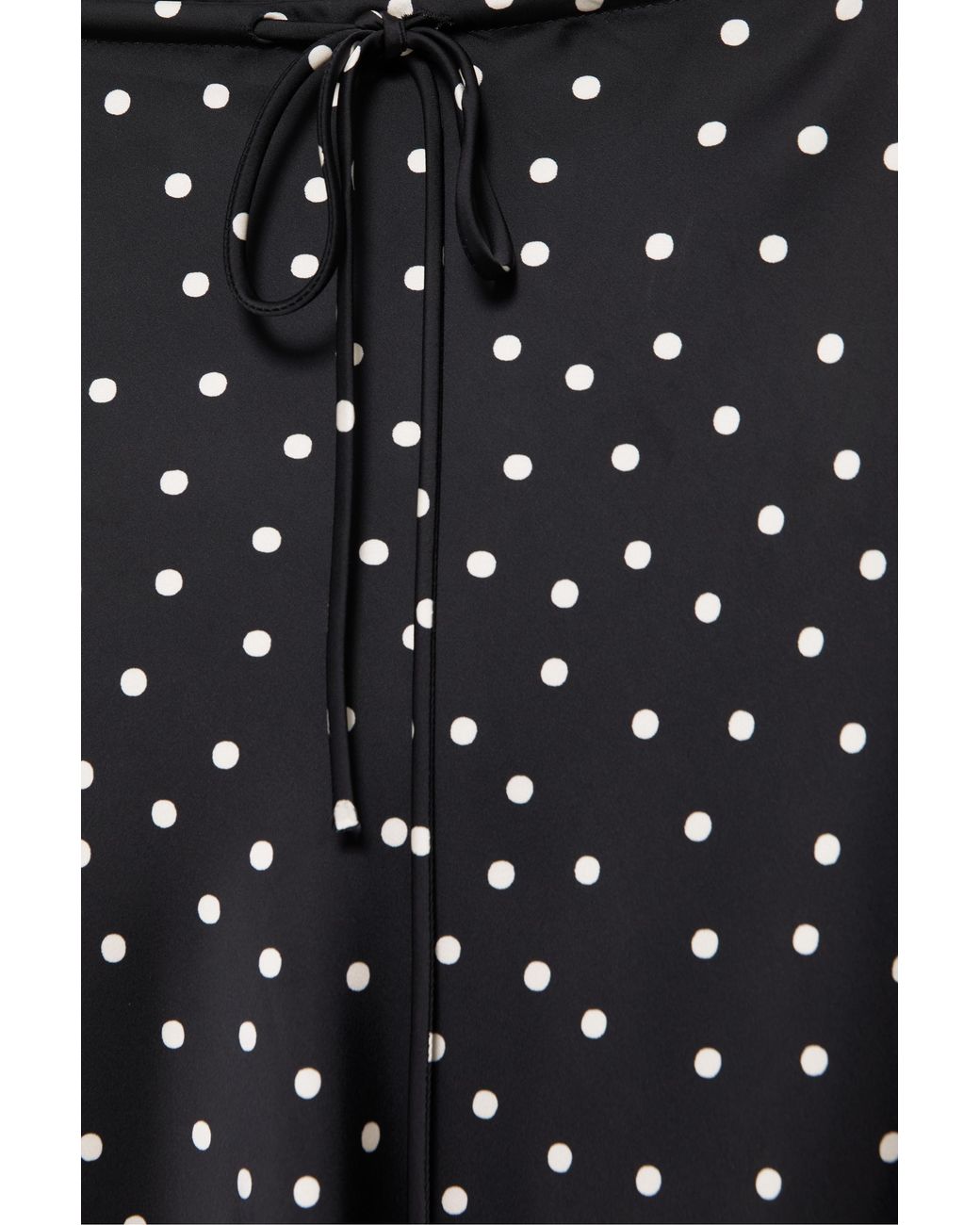 Pull&Bear Blue Polka Dot Satin Midi Skirt