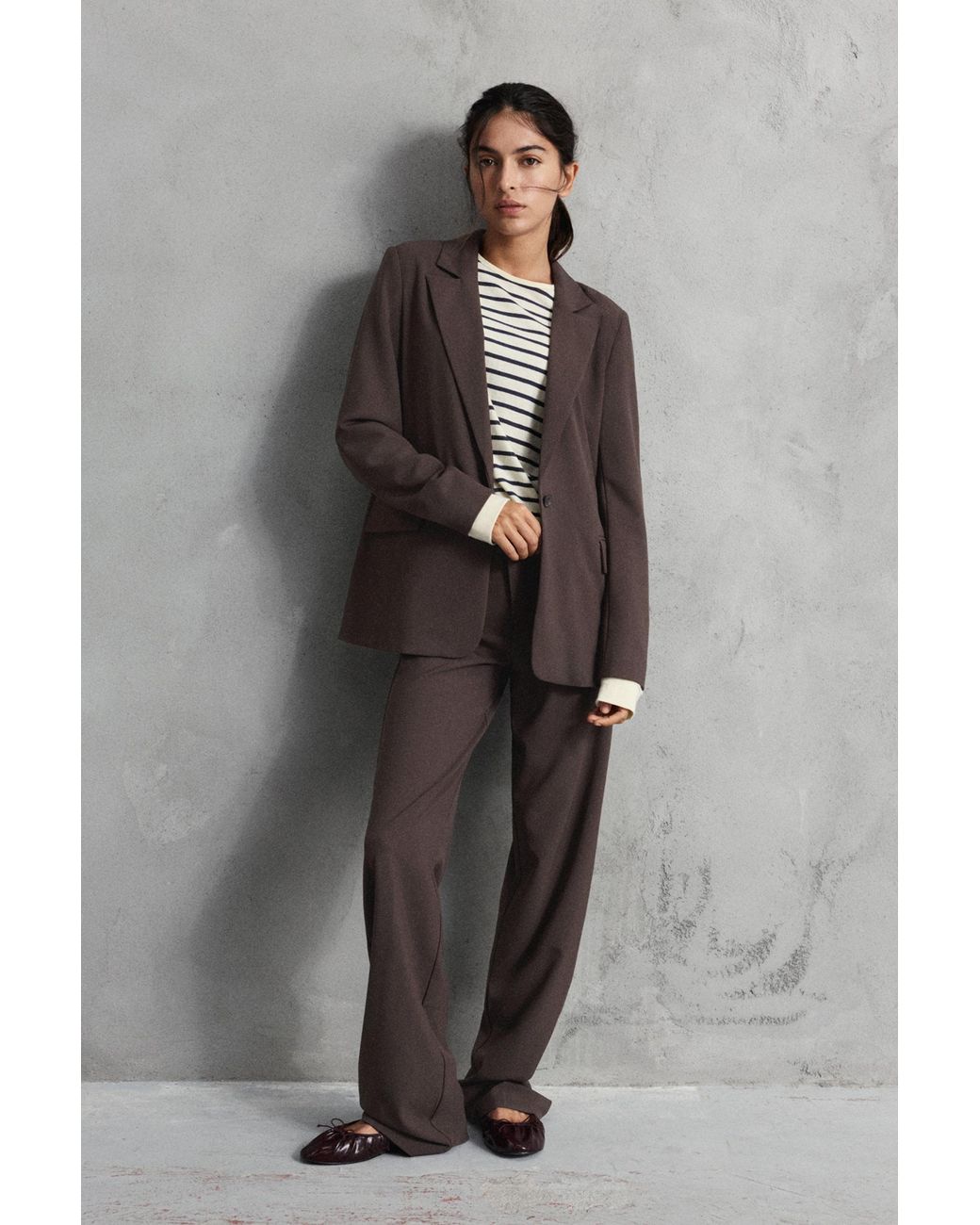 Pull&Bear Brown Basic Blazer