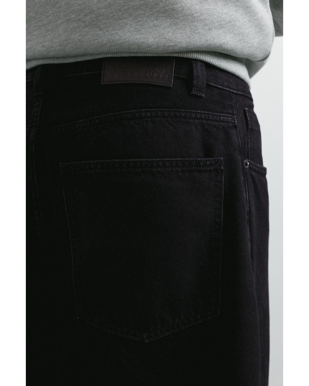 Pull&Bear Gray Relaxed Fit Baggy Jeans for men