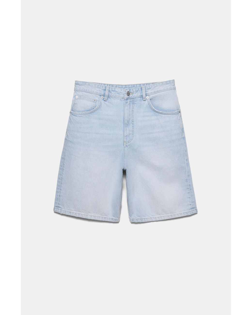 Pull&Bear Blue Baggy Denim Bermuda Shorts for men