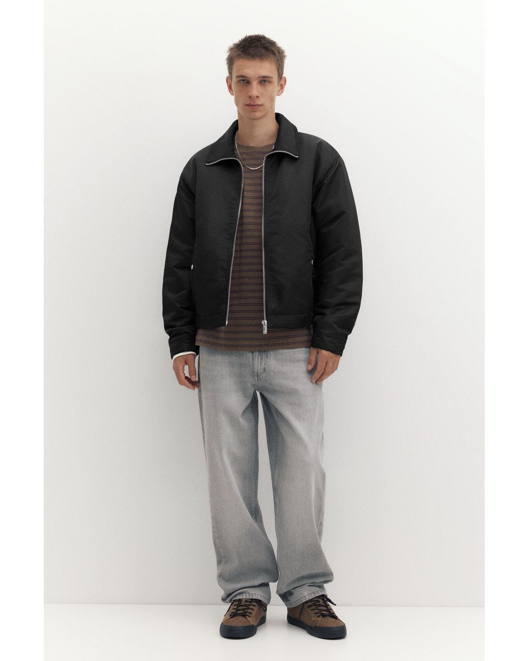 Pull&Bear Boxy Bomberjack in het Black voor heren