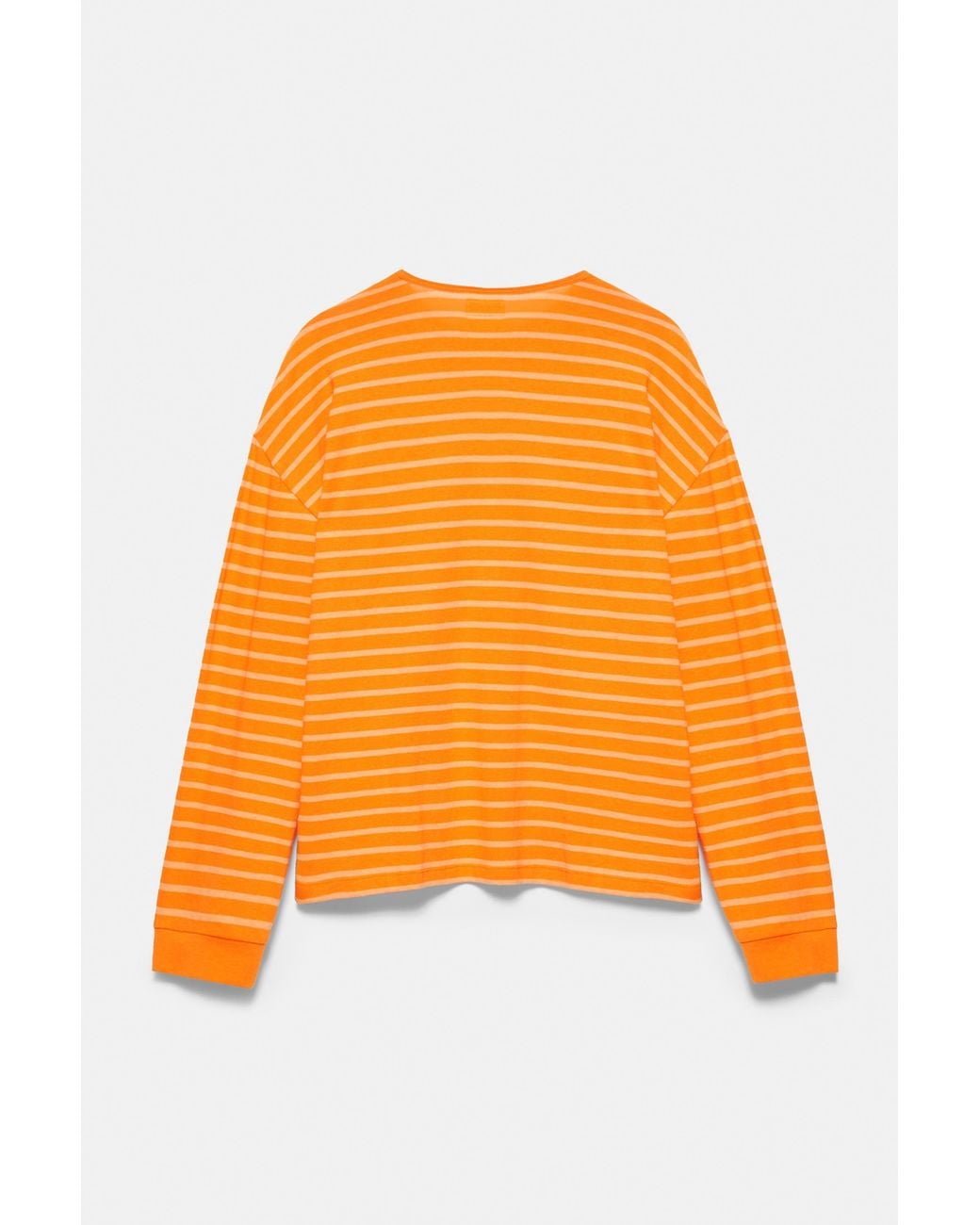 Pull&Bear Orange Striped Long Sleeve T-Shirt