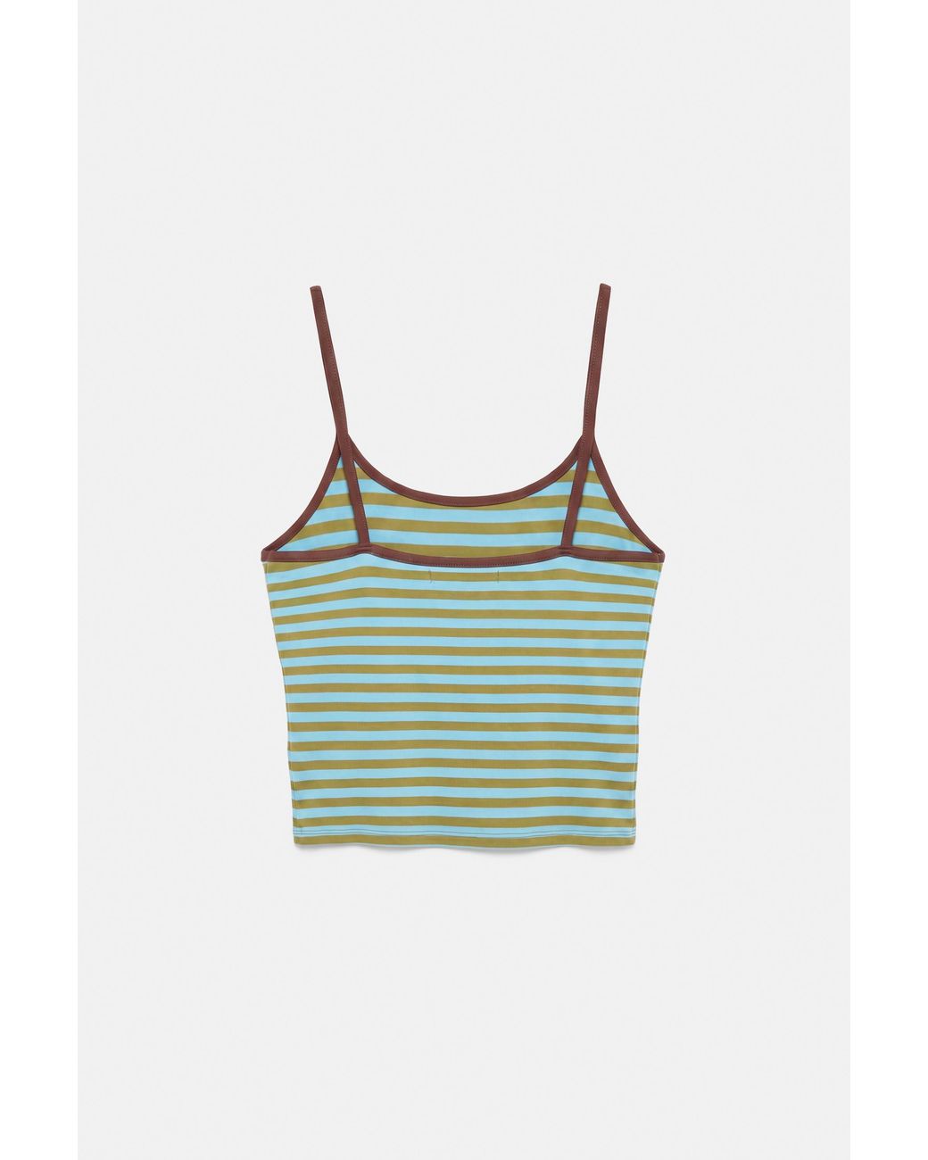Pull&Bear Green Striped Strappy Top