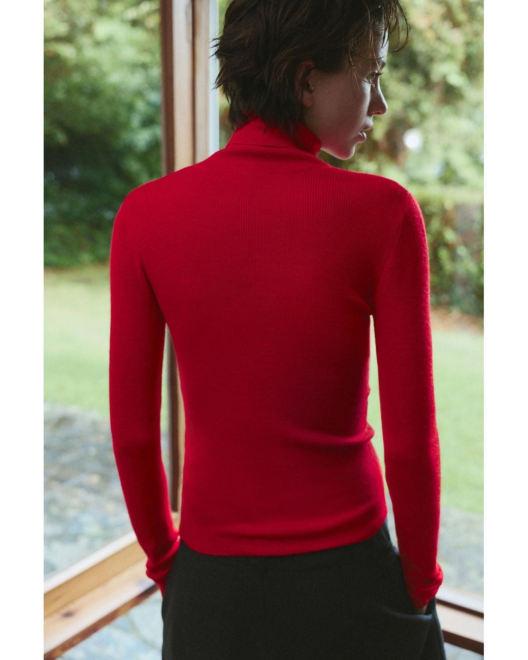 Pull&Bear Red High Neck Jumper