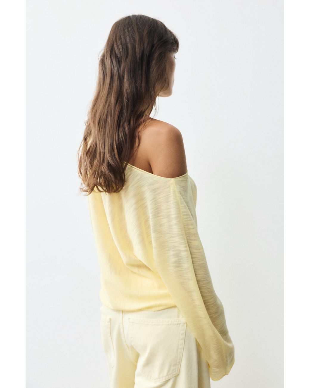 Pull&Bear Blue Fine-Knit Asymmetric T-Shirt