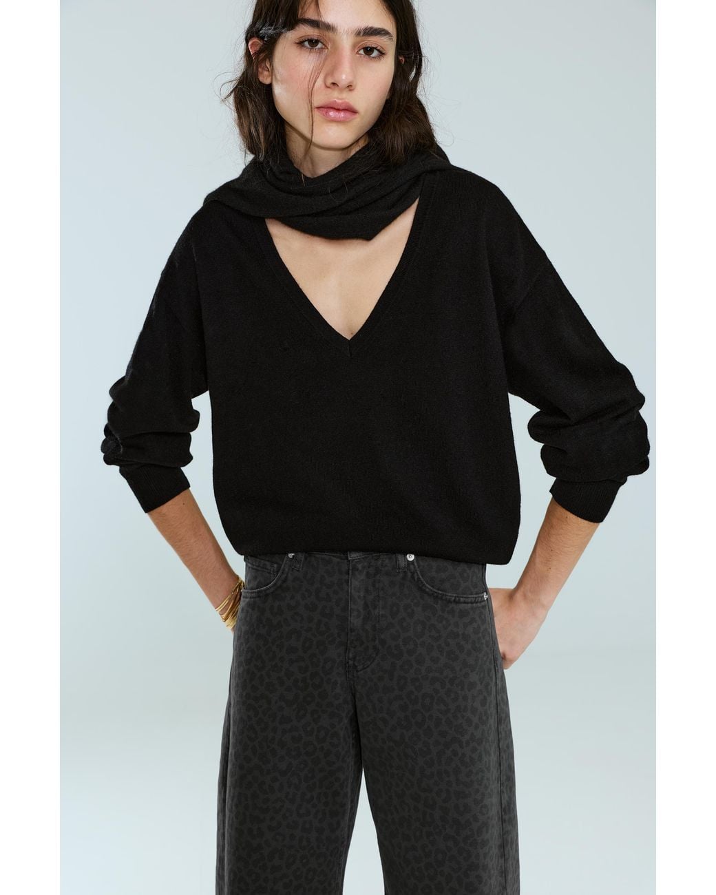Jean Barrel Léopard Pull&Bear en coloris Gray