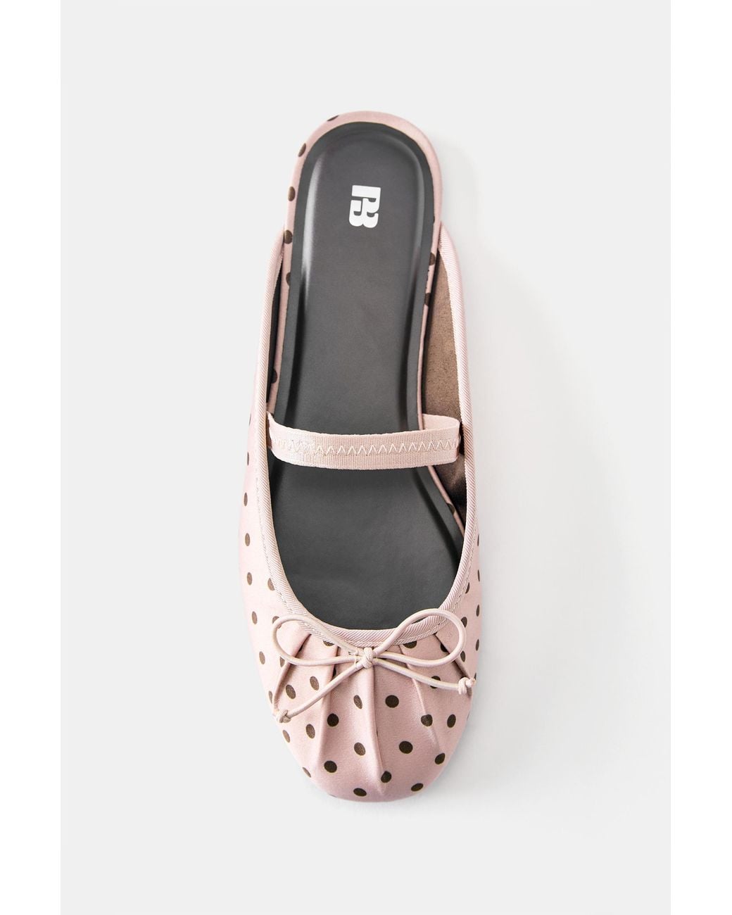 Pull&Bear Blue Polka-Dot Slingback Ballet Flats