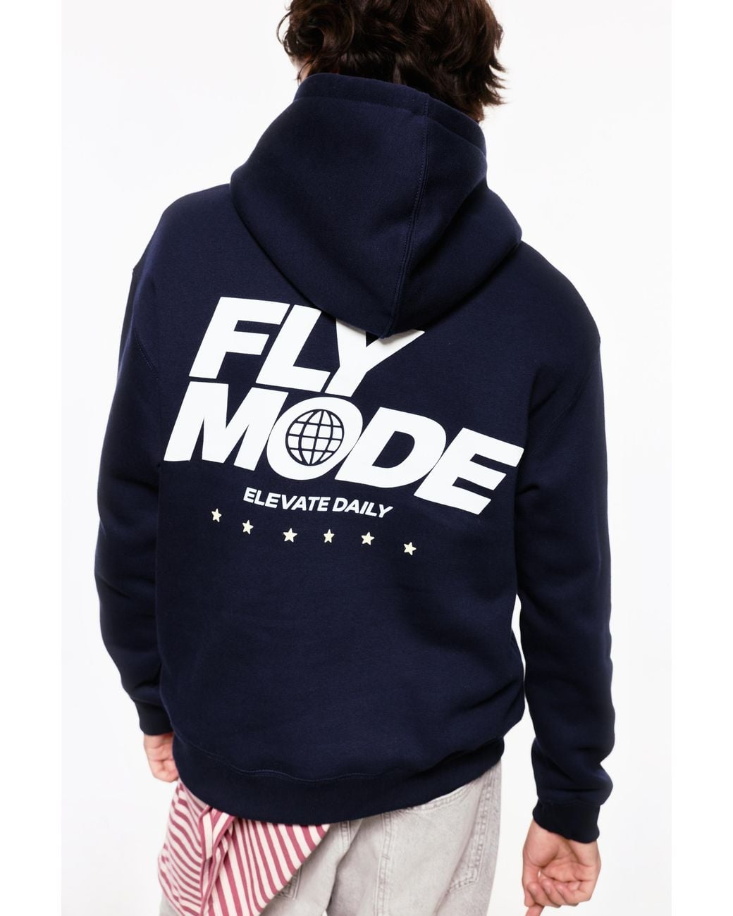 Pull&Bear Blue Graphic Sweatshirt With Hood for men