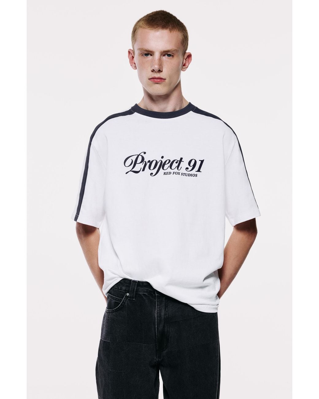 T-Shirt Graphique Project 91 Pull&Bear pour homme en coloris White