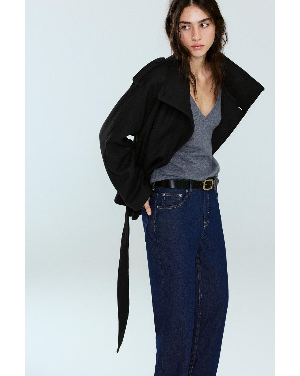 Trench Corto di Pull&Bear in Black