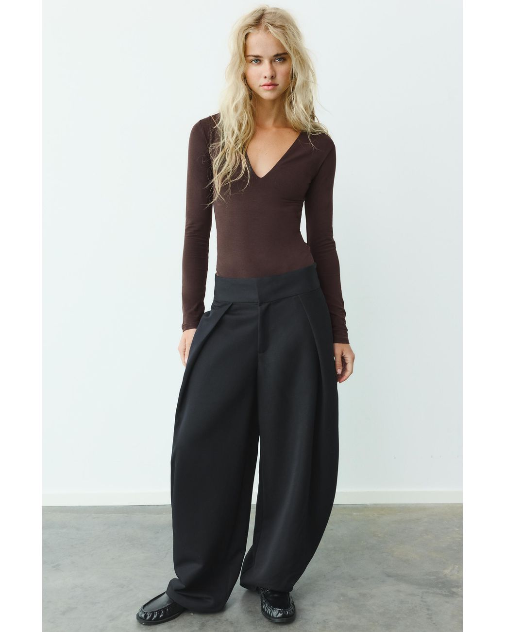 Pull&Bear Brown V-Neck Bodysuit