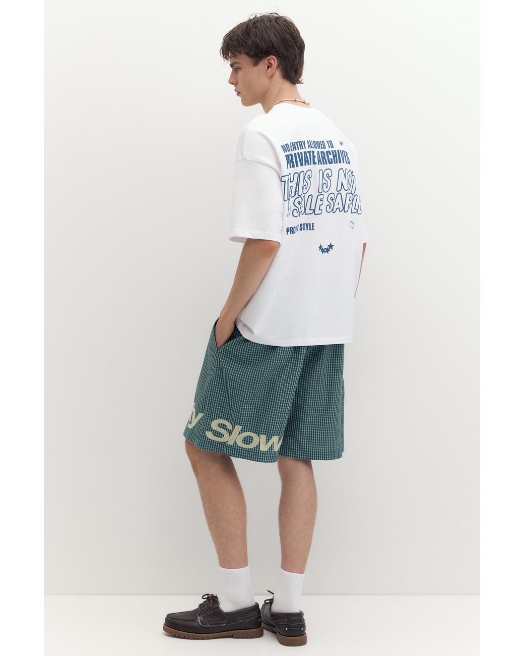 Pull&Bear Blue Stwd Private Archives Graphic T-Shirt for men
