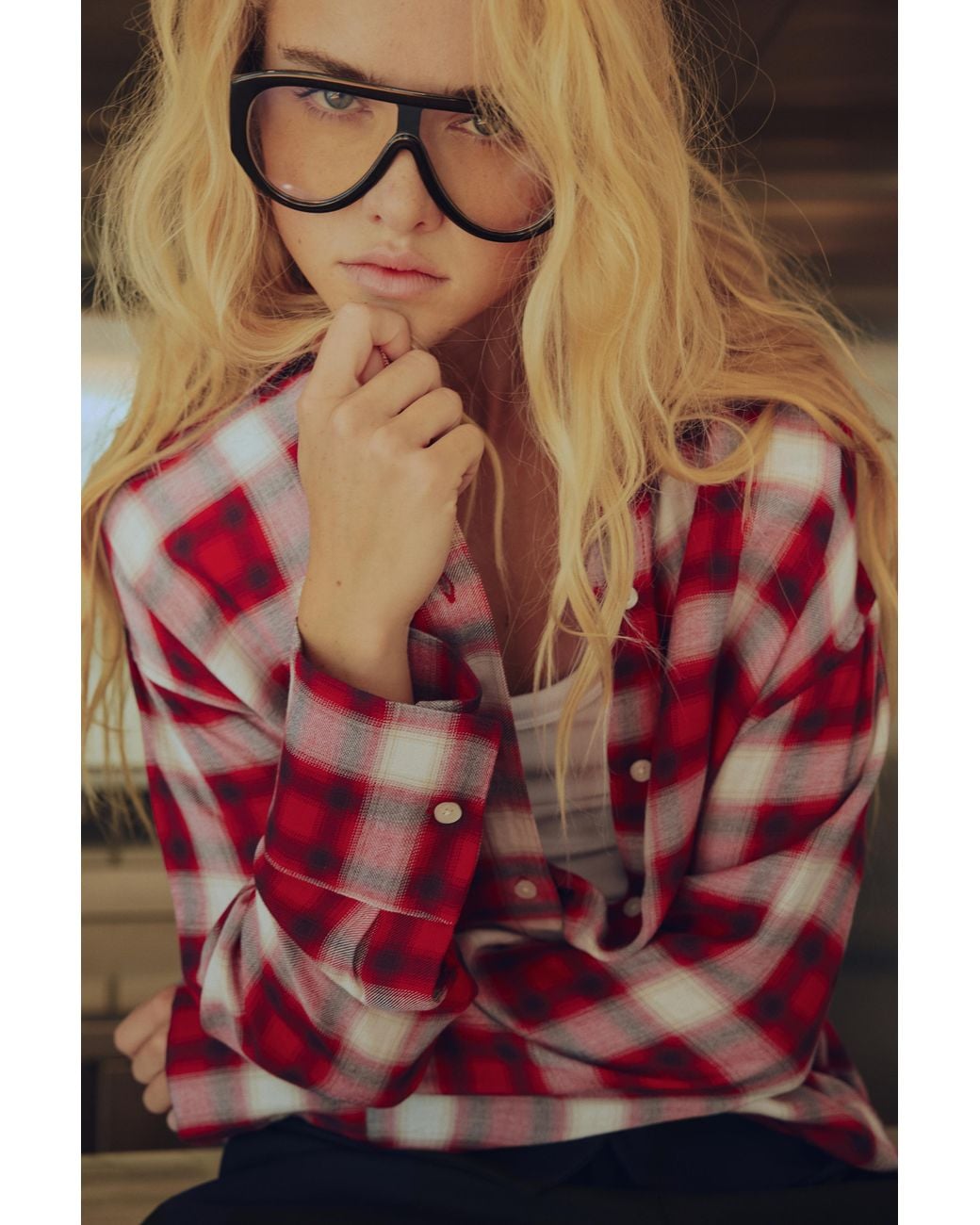 Pull&Bear Black Light Filter Aviator Glasses