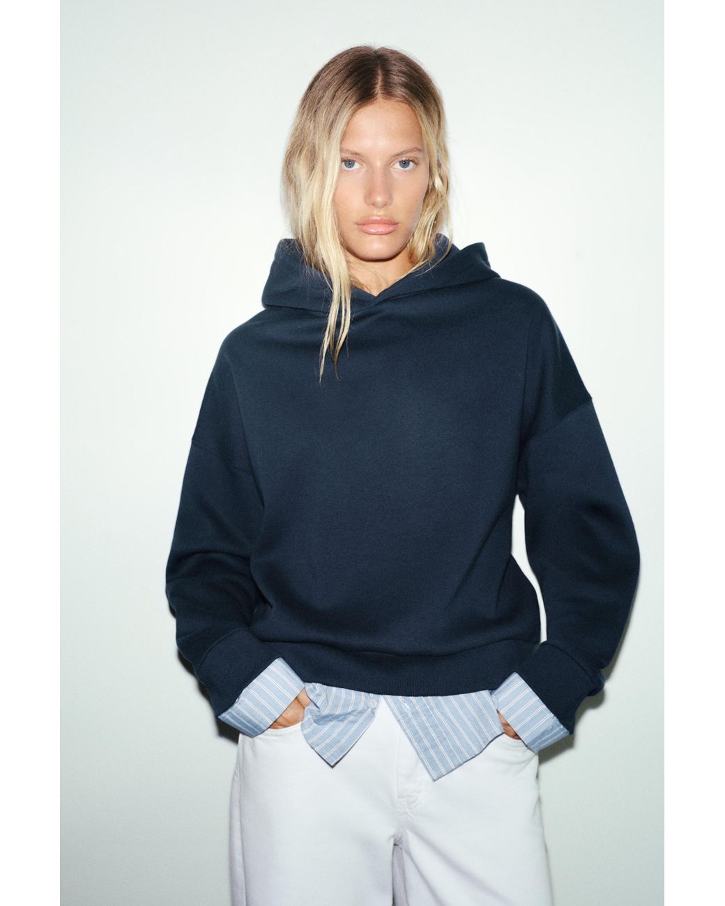 Pull&Bear Blue Combined Hoodie