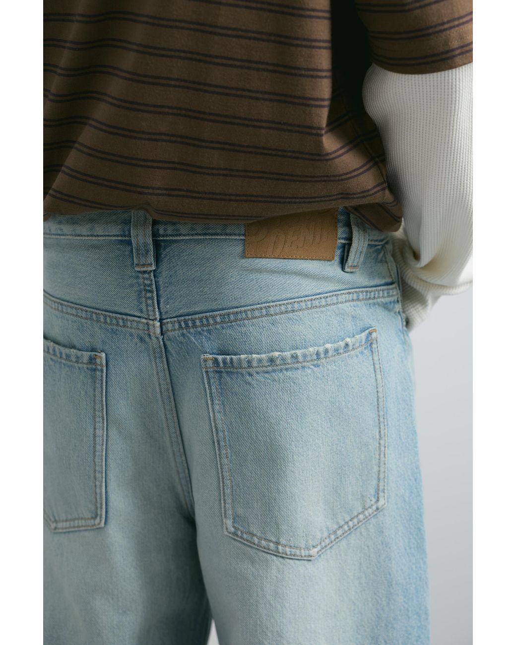 Pull&Bear Blue Balloon-Fit Baggy Jeans for men