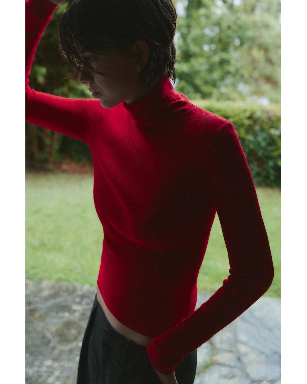 Pull&Bear Red High Neck Jumper