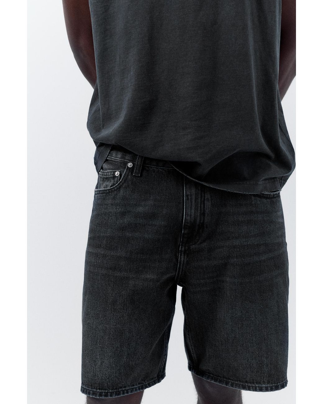 Pull&Bear Multicolor Standard Denim Bermuda Shorts for men