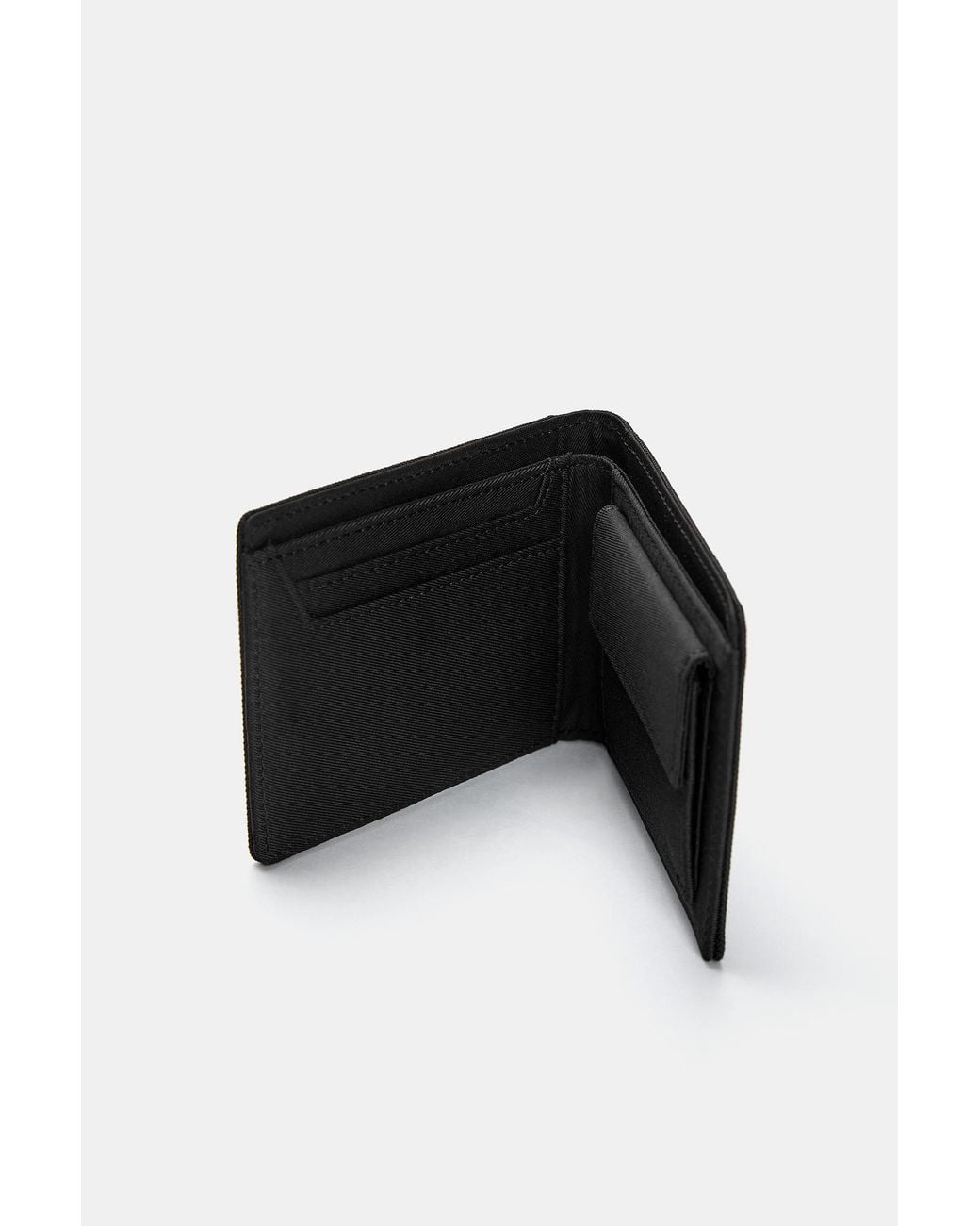 Pull&Bear Black Nylon Stwd Wallet for men