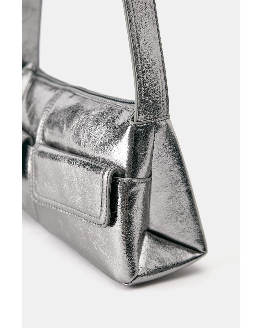 Pull&Bear White Metallic Multipocket Shoulder Bag