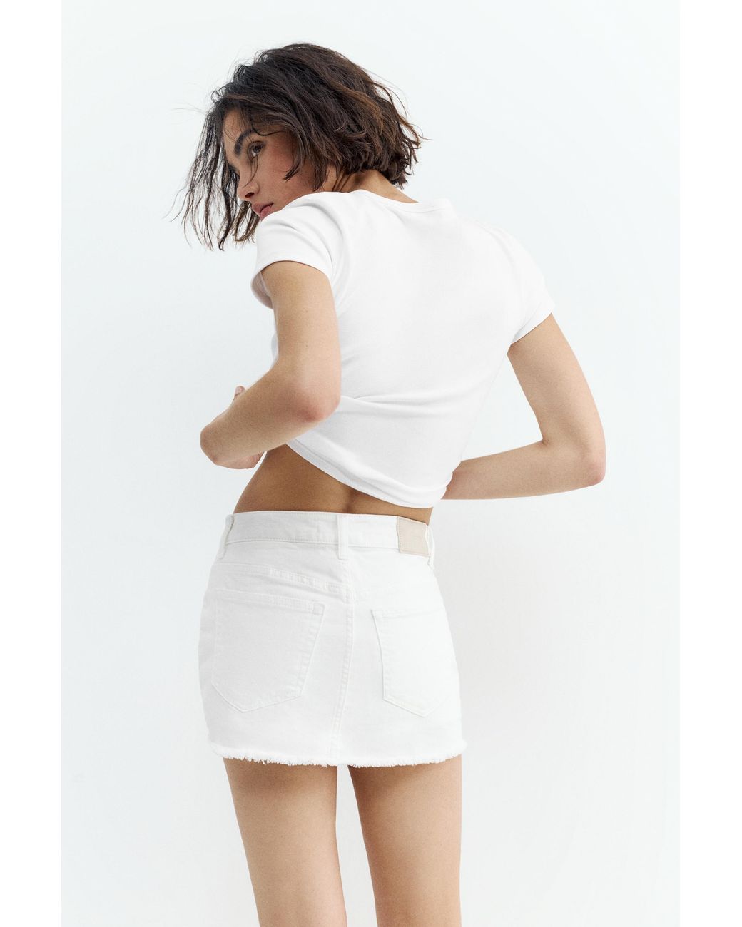 Pull&Bear White Denim Skort