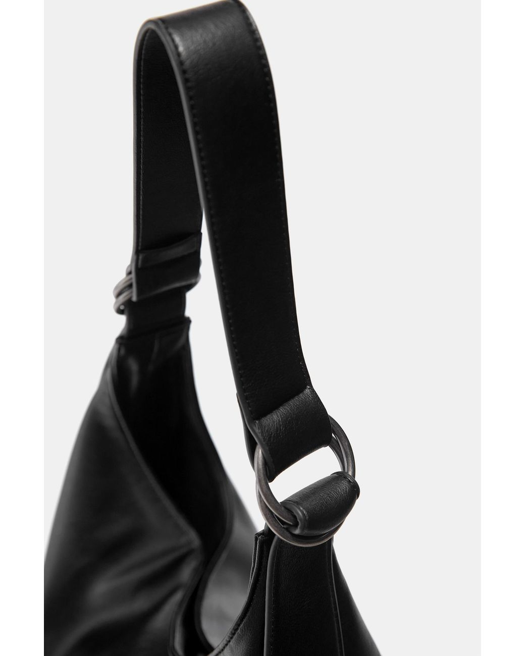 Pull&Bear Black Ring Tote Bag
