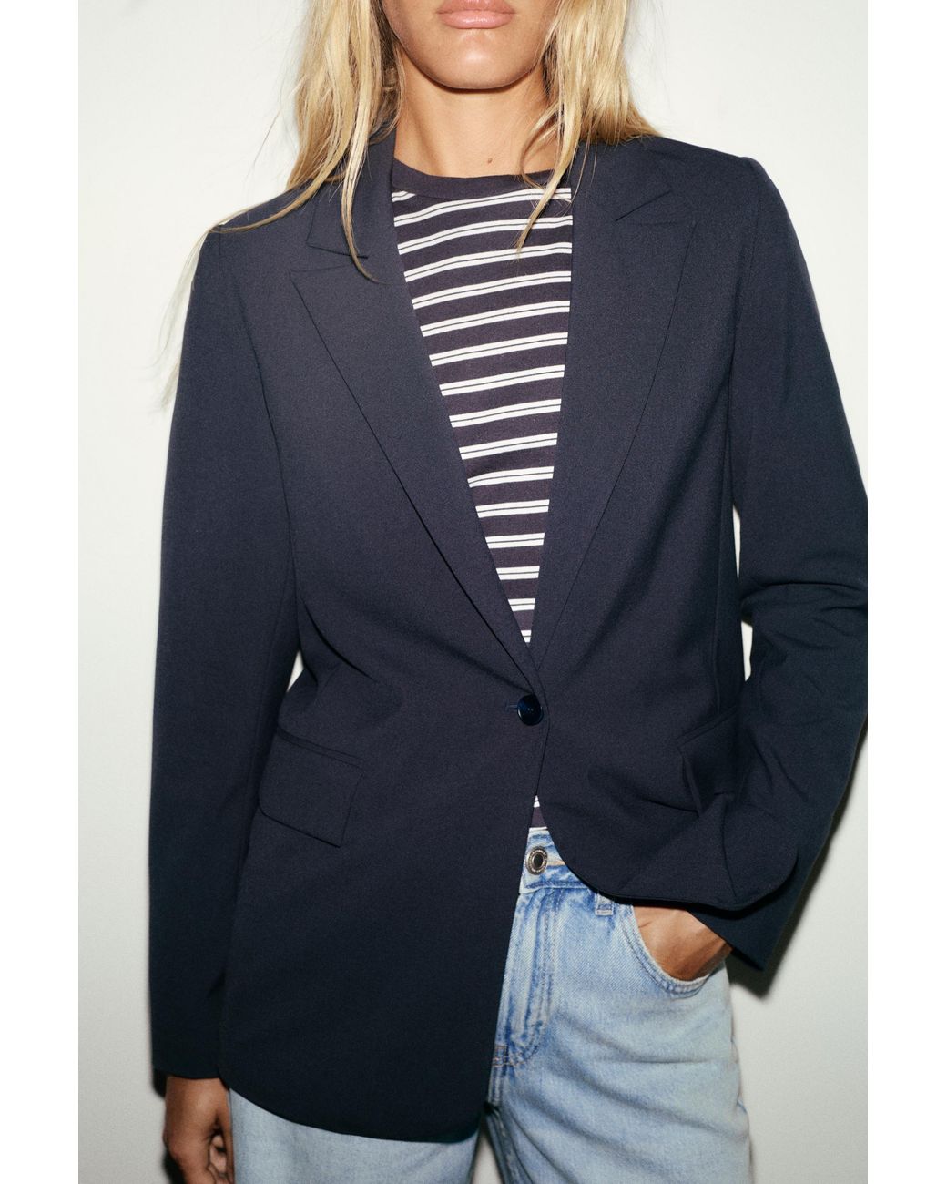 Pull&Bear Blue Basic Blazer