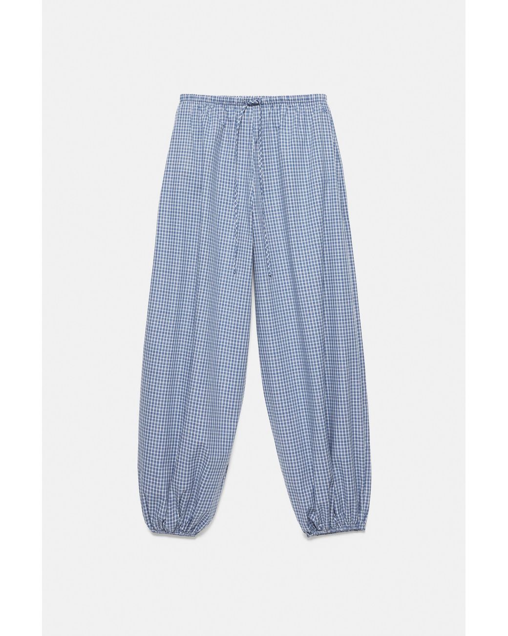 Pull&Bear Blue Check Sarouel Trousers