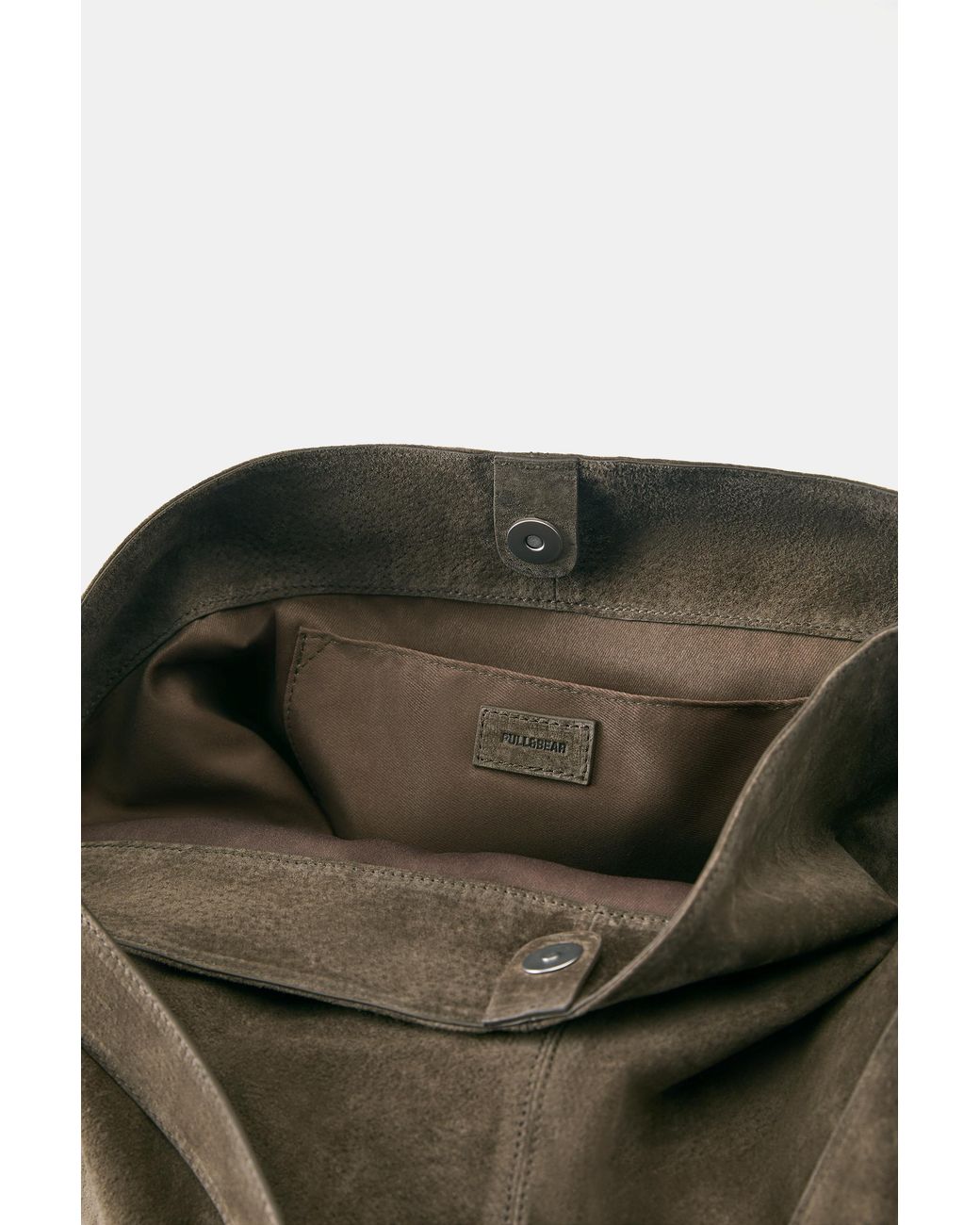 Pull&Bear Gray Leather Shopper Bag for men