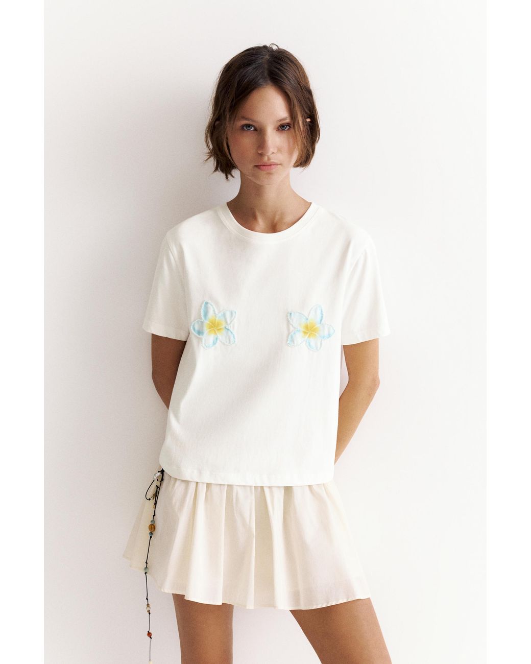 Pull&Bear Blue Tahiti Floral T-Shirt