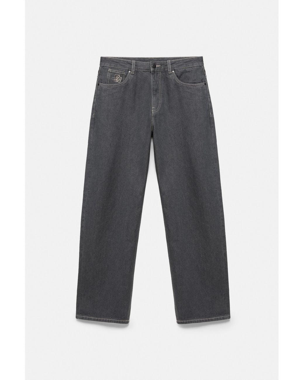 Pull&Bear White Straight-Leg Jeans for men
