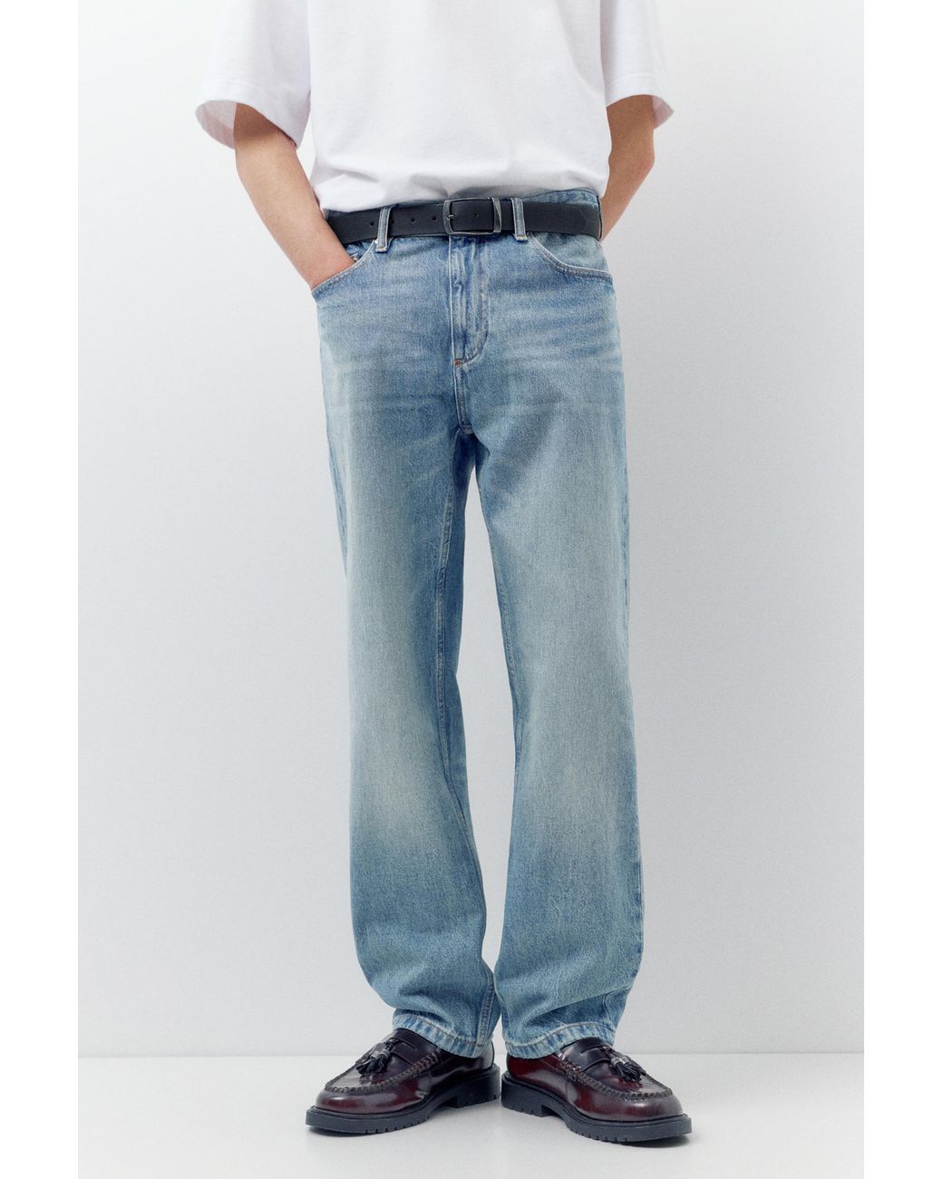 Pull&Bear Recht Model Jeans in het Blue voor heren