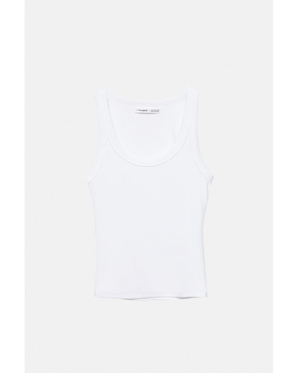 Pull&Bear White Basic Tank Top