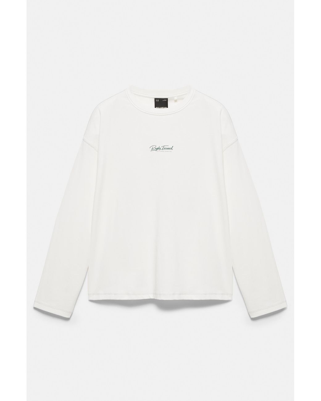 Pull&Bear Gray Long Sleeve Rugby T-Shirt for men