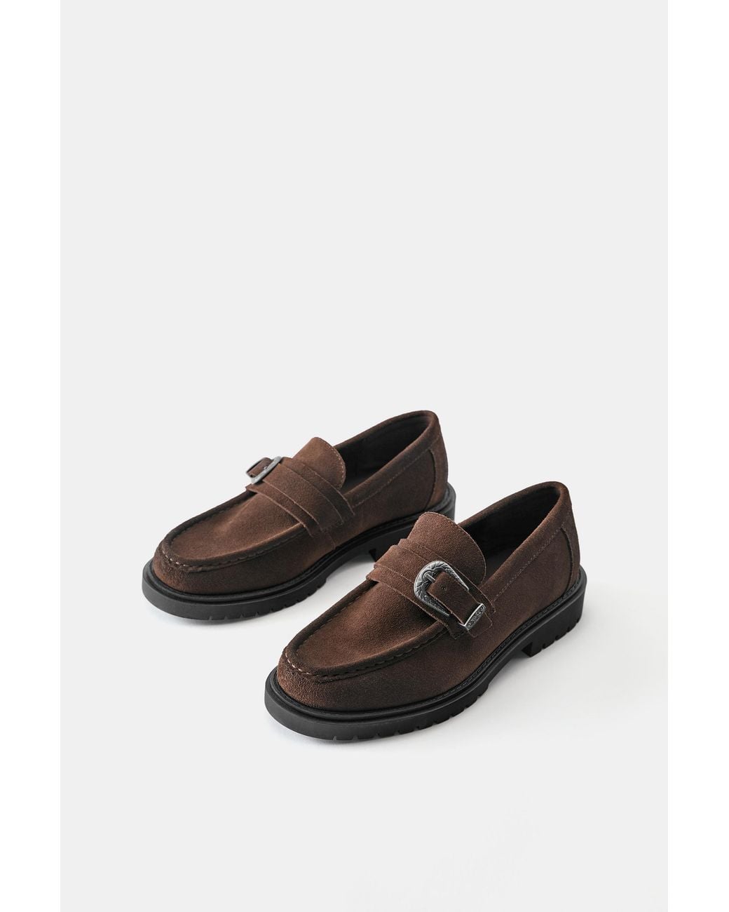 Pull&Bear White Leather Cowboy Loafers for men